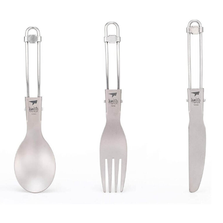 keith titanium 3 piece folding cutlery set Ti5300 1