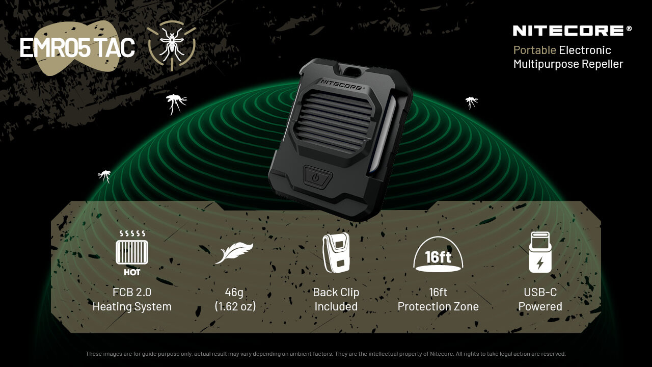 nitecore emr05 tac portabelt myggskydd fb
