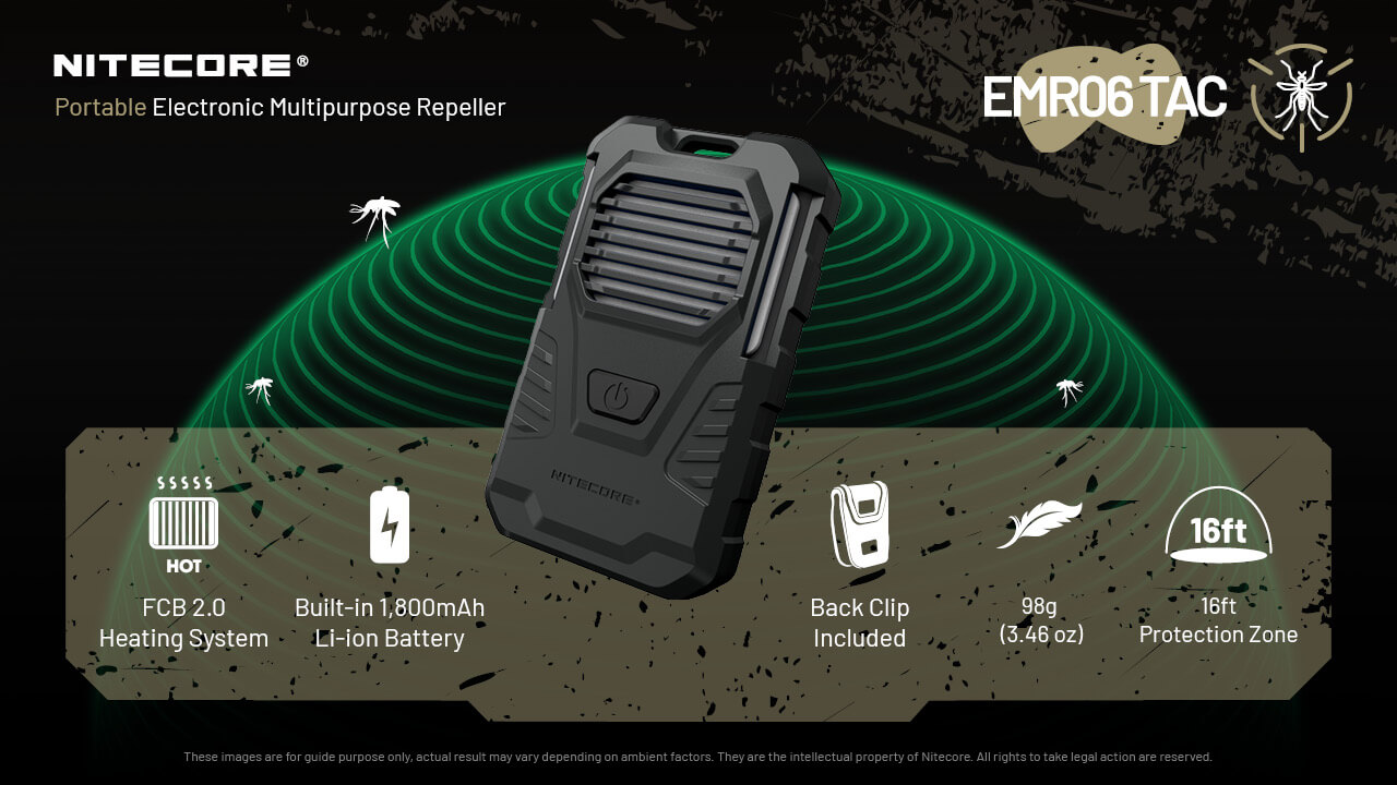 nitecore emr06 tac portabelt myggskydd 1800mah fb