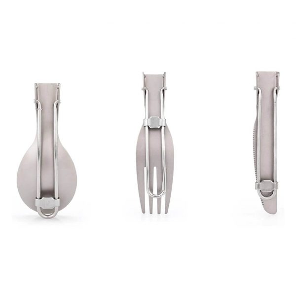 Keith - Titanium Folding Cutlery Set (3-piece) hopfällbara titanbestick.